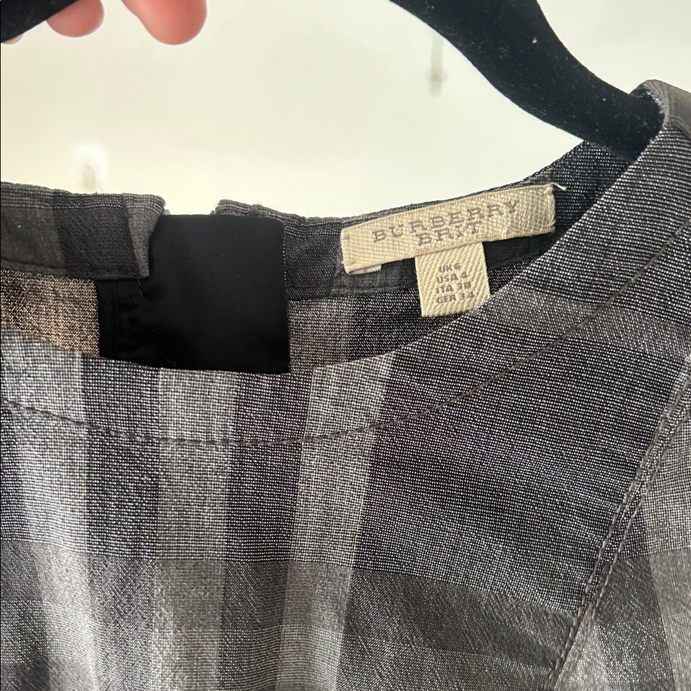 Burberry Charcoal and Slate Plaid Dress